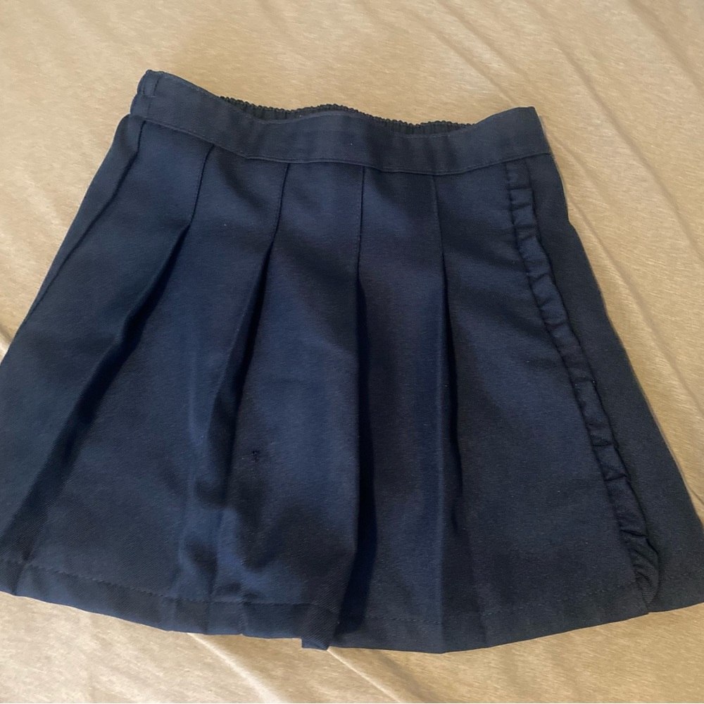 Blue Mini Pleated Skater Skirt for Work